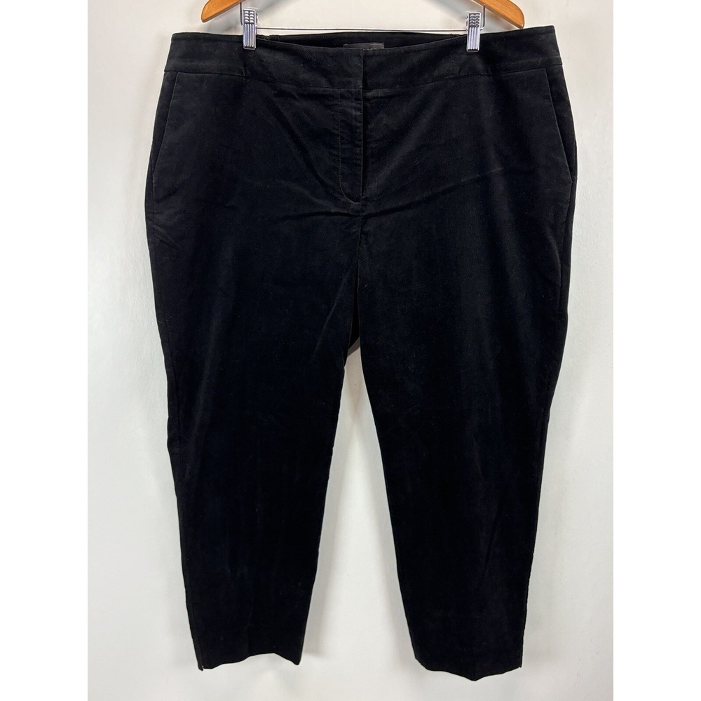 NEW! Talbots Hampshire Ankle Velvet Pants Sz 22W Plus Black Women's